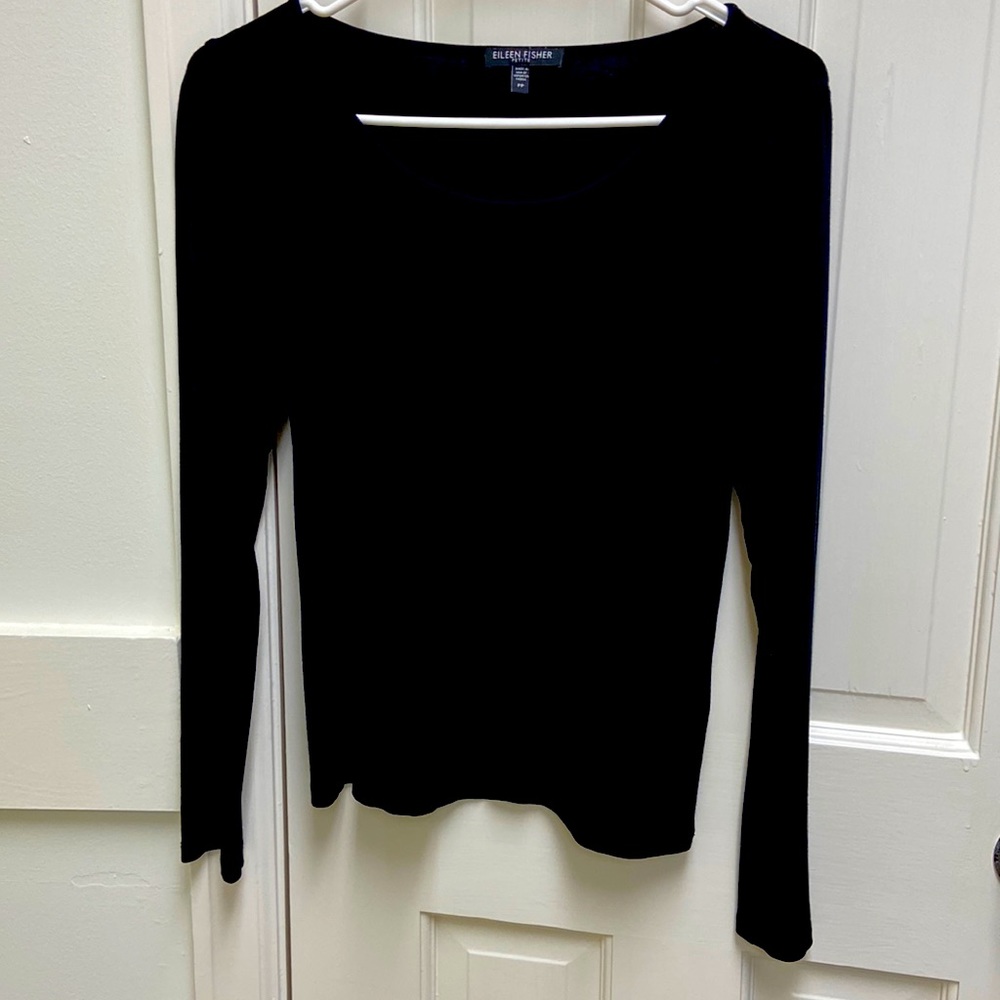 Ballet neck black jersey top